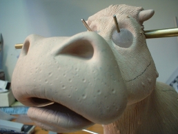 Cow puppet sculpture in progress