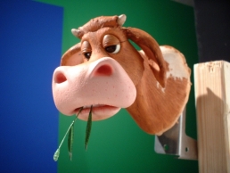 Silicone stop-motion cow puppet