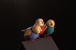 Bird stop-motion animation puppets