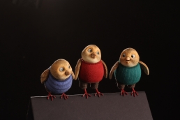 Bird stop-motion animation puppets