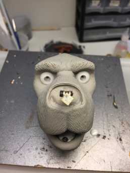 The head sculpture finished and ready for mold making