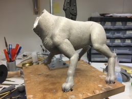 The body sculpture finished and ready for mold making, the head and tail needs separate molds