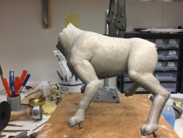 The body sculpture finished and ready for mold making, the head and tail needs separate molds