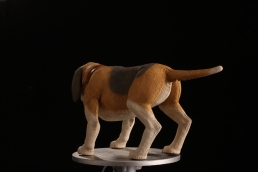 The finished stop-motion dog puppet