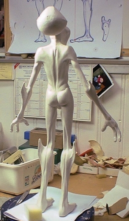 Alien puppet before the paint job