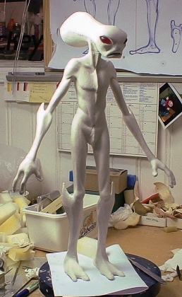 Alien puppet before the paint job