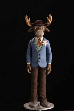 Finished moose puppet