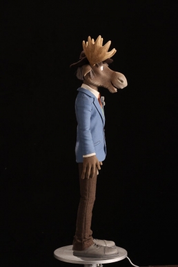 Finished moose puppet