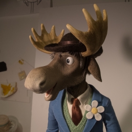 Finished moose puppet