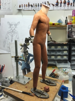 Work in progress on sculpting the moose body