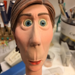 Stop-motion animation puppet head with silicone skin