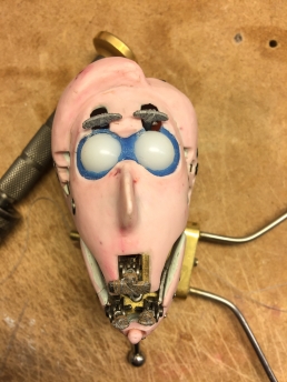 Stop-motion puppet mechanical head work in progress