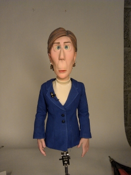 The Newscaster puppet was only made from the waist up