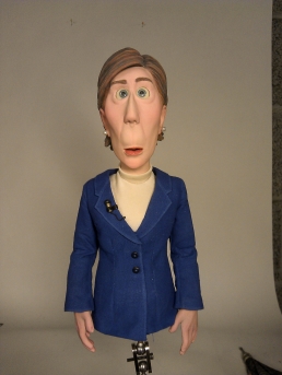 The Newscaster puppet was only made from the waist up