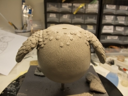 Owl body sculpt in progress