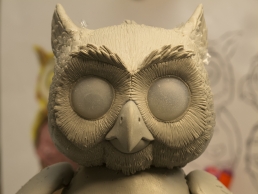 The Owl head during the sculpting