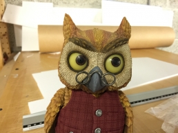 Owl stop-motion puppet