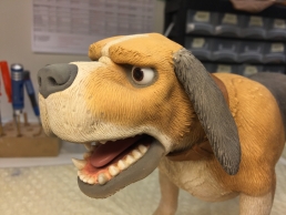 Testing some expressions on the finished stop-motion dog puppet