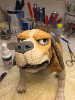 Testing some expressions on the finished dog stop-motion puppet