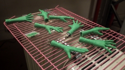 Stop-motion silicone hands for the widow